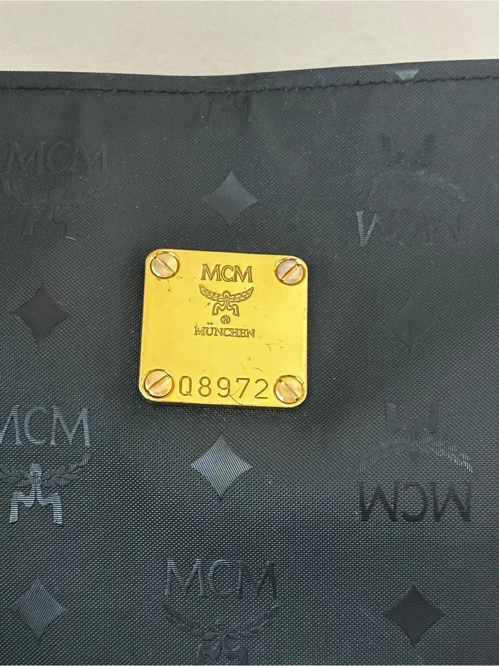 MCM Black Monogram Clutch / Pouch